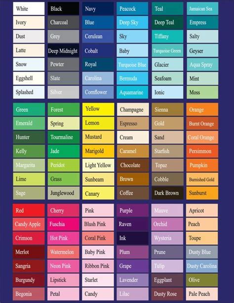 List Of All The Unique And Different Colors Name In The World Pics