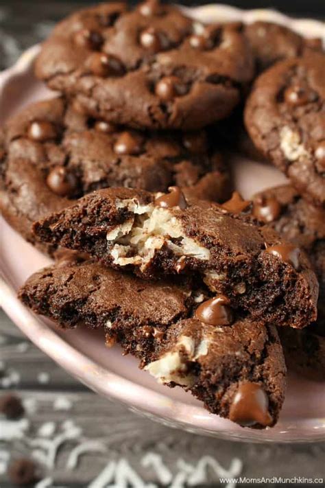 Double Chocolate Coconut Cookies Recipe Moms And Munchkins