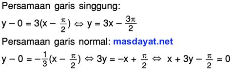 Tentukan Persamaan Garis Singgung Dan Garis Normal Pada Kurva F X