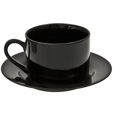 10 Strawberry Street BRB0009 Black Rim 8 Oz Porcelain Coffee Cup And