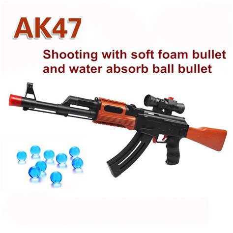 Ak 47 Toy Gun 3 Pcs Soft Bullet 400 Pcs Water Absorb Bullet Pistol Gun
