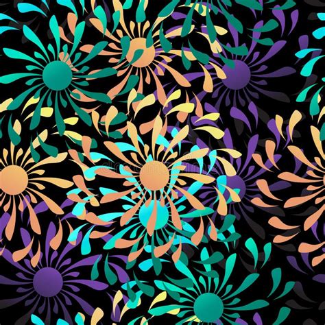 Vector Modern Seamless Colorful Geometry Flower Pattern Color Abstract