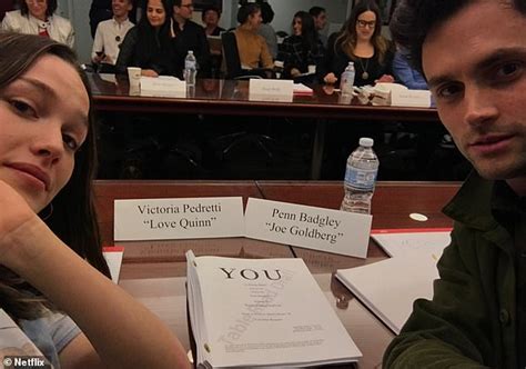 Yous Penn Badgley And Victoria Pedretti Pose In Behind The Scenes