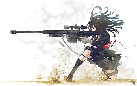 Chicas Anime Anime Arma Rifle De Francotirador Francotiradores