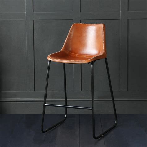 Should i even have them at the counter? Industrial Retro Tan leather Bar Stools: Road House Bar ...