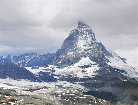 Matterhorn Mountain Switzerland On A Cloudy Day Stock Photo Image