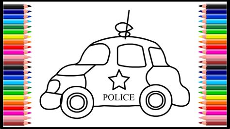 How To Draw A Police Car Step By Step For Kids Very Easy