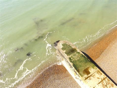 Aerial View Of A Beach Breakwater Stock Image Image Of Protect