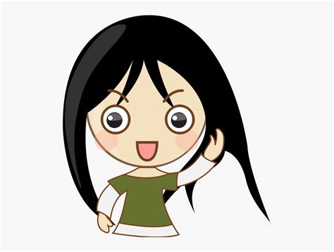 Cute Emo Girl Portrait Vector Graphics Cute Asian Girl Cartoon Free Transparent Clipart