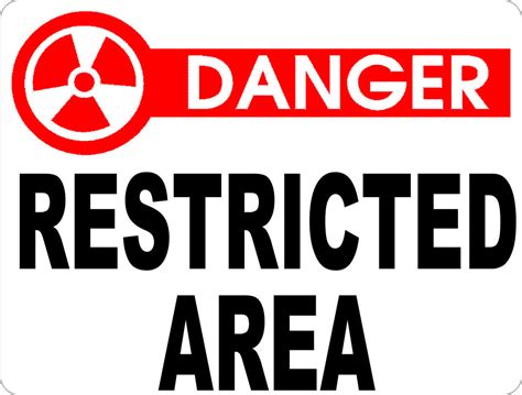 Danger Restricted Area Sign Signs By Salagraphics
