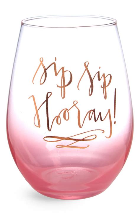 Slant Sip Sip Hooray Stemless Wine Glass Nordstrom