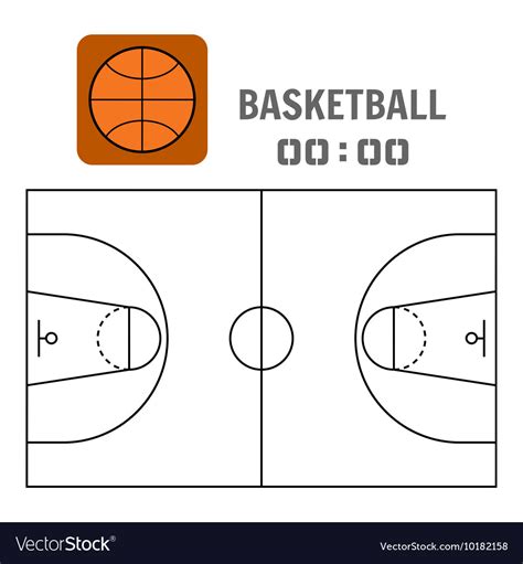 Basketball Court Game Plan Powerpoint Shapes Ph