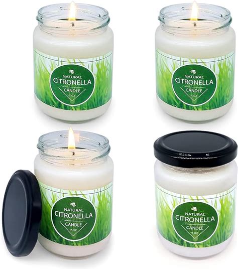 4 Packs Citronella Candles Outdoor Indoor For Summer 70 Oz Long