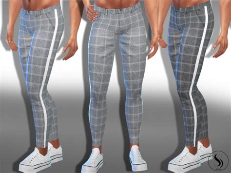 Male Sims Plaid Soft Skinny Pants By Saliwa At Tsr Sims 4 Updates