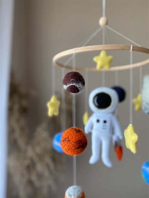 Space Baby Mobile Outer Space Nursery Hanging Decor Astronaut Crib Baby Mobile Solar System