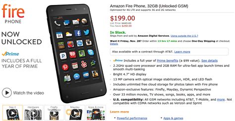 Amazon Fire Phone Now Just 200 Without Contract