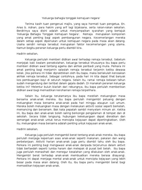Sebab dengan keluarga yang bahagia, seseorang atau pasangan akan ikut juga berbahagia. Ciri Ciri Keluarga Bahagia Karangan Upsr