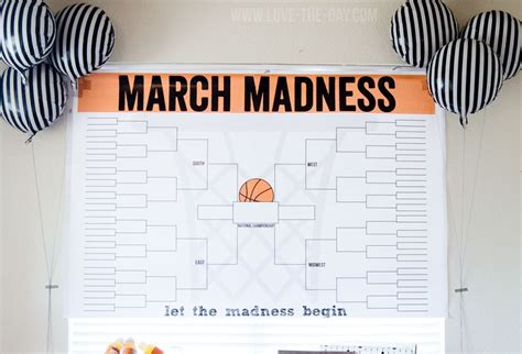 Large March Madness Bracket Printable By Love The By Lovetheday
