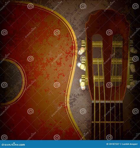 Abstract Music Grunge Background With Guitar Stock Vector