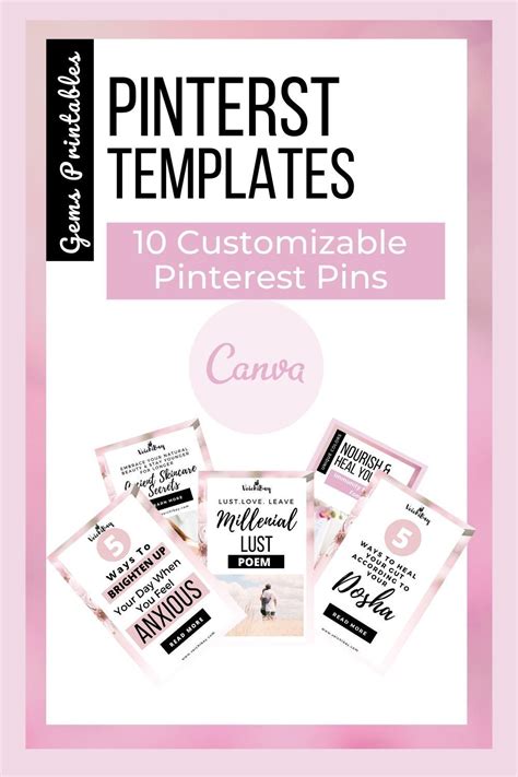 Pinterest Pin Templates In Cherry Blossom Pink For Beauty And Etsy