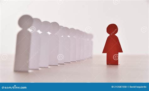 Gender Exclusion And Discrimination Concept With Paper Cutouts On Table