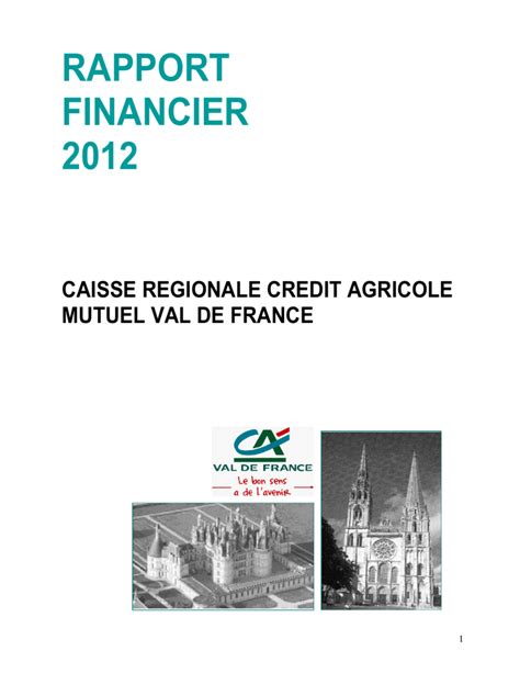 Rapport 2012 Crédit Agricole Val De France