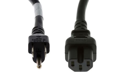 Ac Power Cord 5 15p To C15 14 Awg 3 Ft Black
