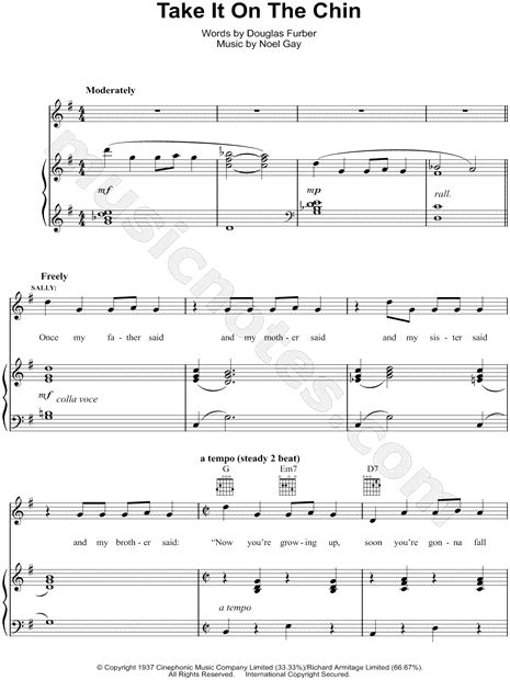 Noel Gay Take It On The Chin Sheet Music In G Major Transposable