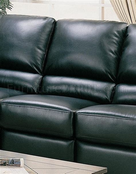 Black Bonded Leather Modern Living Room Motion Sofa W Options
