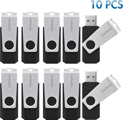10 Pack Usb Flash Drive 256mb With Key Chain Black Xn103256mb