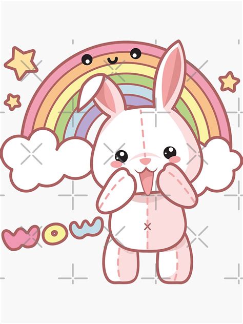 Kawaii Bunny Sticker For Sale By Vanynany Redbubble