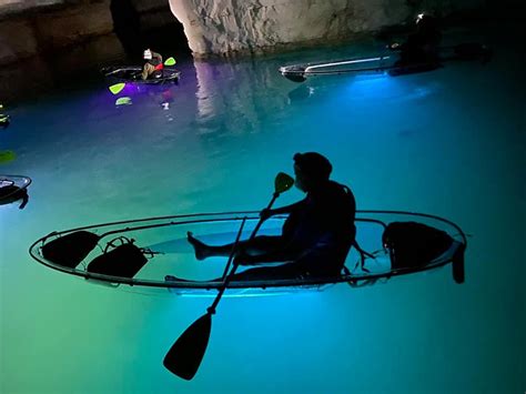 The Gorge Underground Clear Boat Kayaking In A Kentucky Cavern