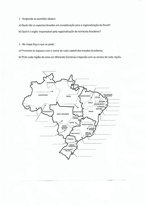 Atividades Sobre Formação Do Território Brasileiro Ensino Fundamental