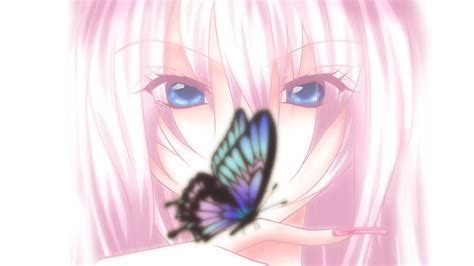 Anime Girl And Butterfly By ゆーきありさわ