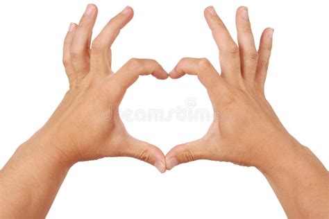 Two Hands In Form Of Heart Clipping Path Stock Image Image Of