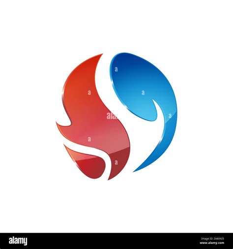 Heating And Cooling Logos Abstract Heating And Cooling Hvac Logo