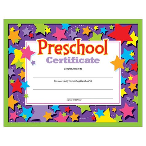Preschool Certificate 30 Ct T 17006 Trend Enterprises Inc