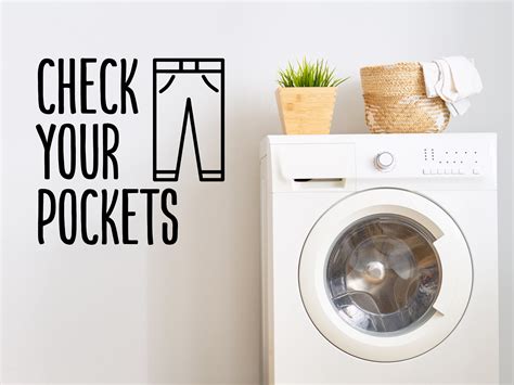 Check Your Pockets Wall Decal Vinyl Decal Laundry Room Etsy