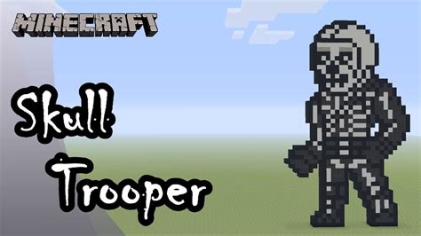 Minecraft Pixel Art Tutorial And Showcase Skull Trooper Fortnite