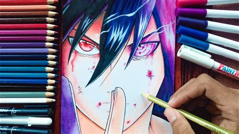 How To Draw Sasuke Rinnegan Sharingan Step By Stepcara Menggambar