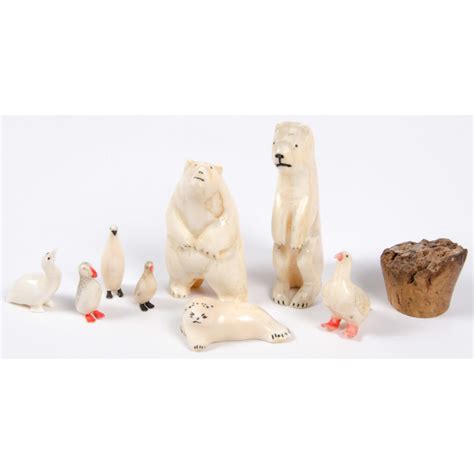 Alaskan Eskimo Walrus Ivory Carvings From The Collection Of Art Gerber