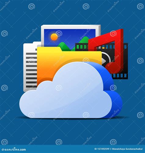 Cloud Computing Concept And A File Folder Stock Illustration