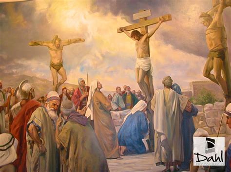 Crucifixion Of Jesus Christ And Two Thiefs Painting The Church Of