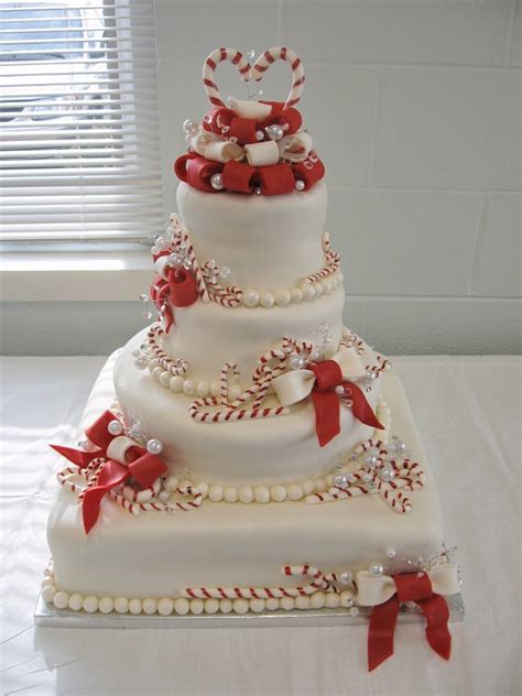 Wedding cakes christmas themed cake. Christmas Candy Cane Wedding Cake - CakeCentral.com