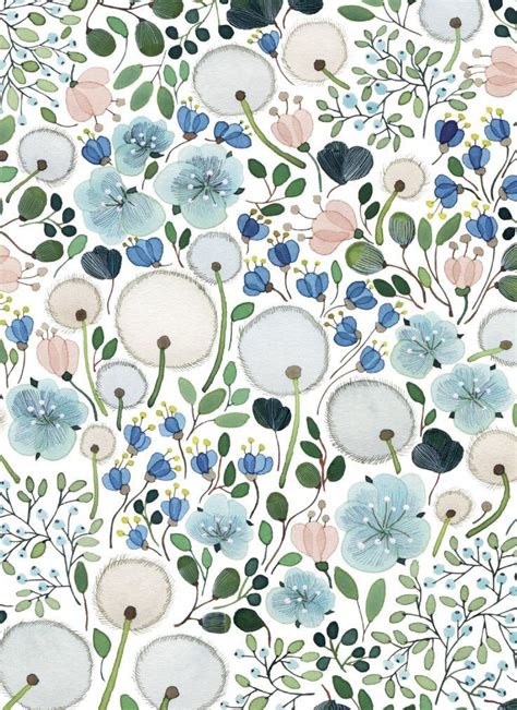 Pretty Blue Floral Pattern With Images Pattern Illustration