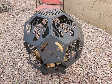 Dxf Files For Polygon Fire Pit 3d Sphere Fire Pit Blue Etsy