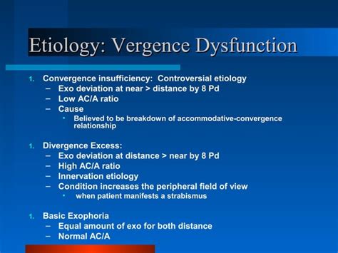 Accommodative And Vergence Dysfunction