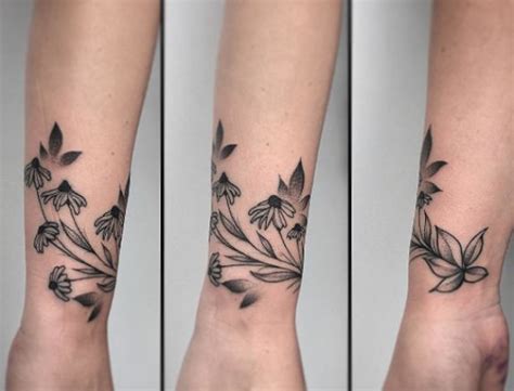 wrist tattoo black eyed susan flower tattoo wrap around wrap around wrist tattoos