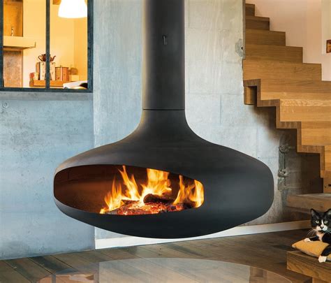 Hotel And Indoor Rotating Suspended Hanging Fireplace China Wood