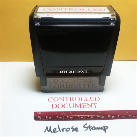 Controlled Document Rubber Stamp For Office Use Self Inking Melrose